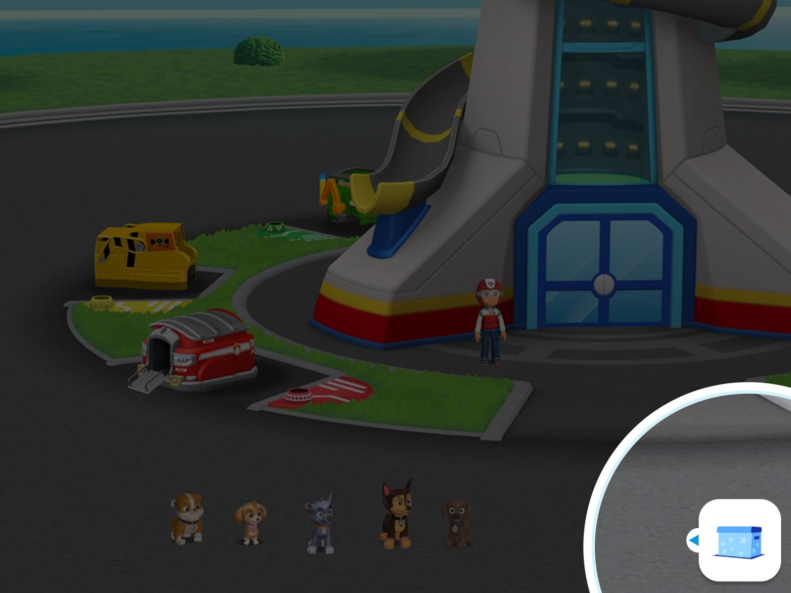 Focus reticle dimming the scene and highlighting the inventory icon