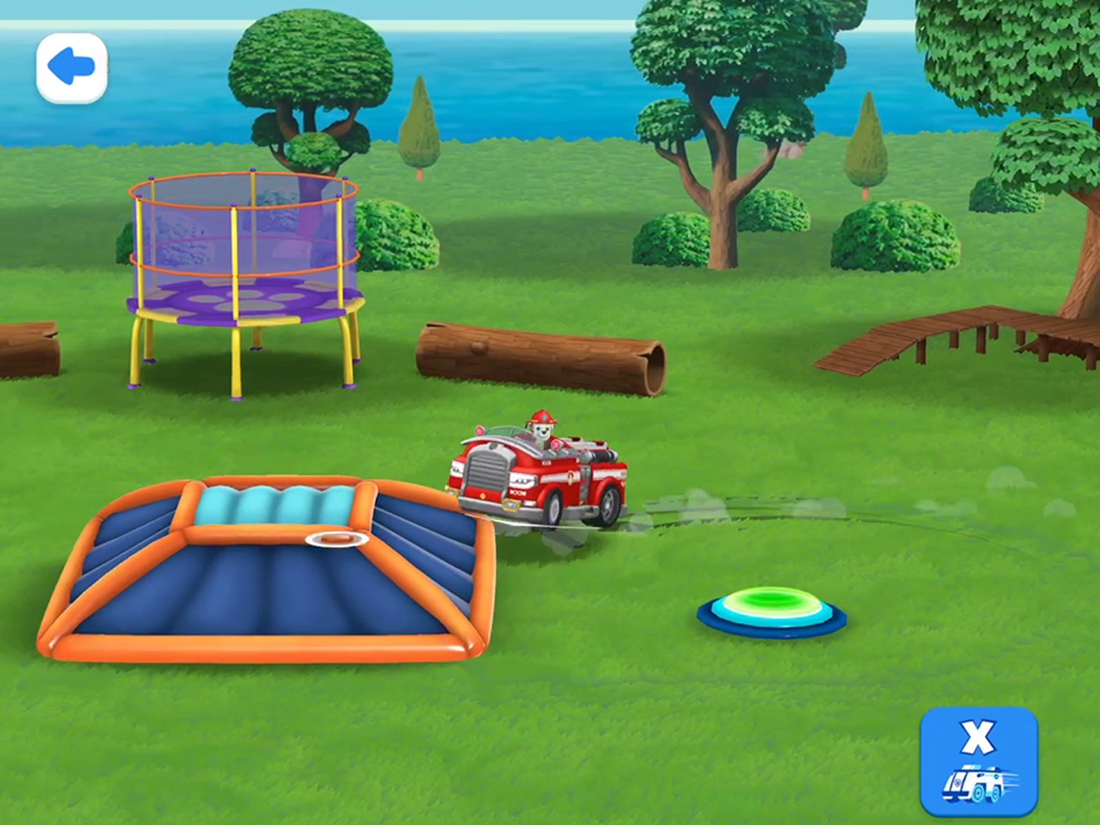 Player freely driving the vehicle with the Stop Driving and exit controls visible