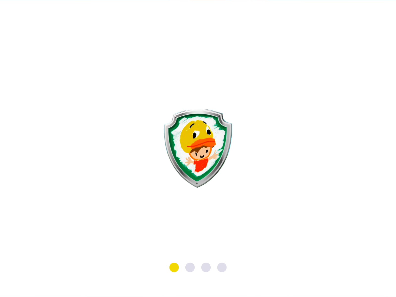 Mini-Patrol badge loading wipe featuring Alex in his duck-helmet icon
