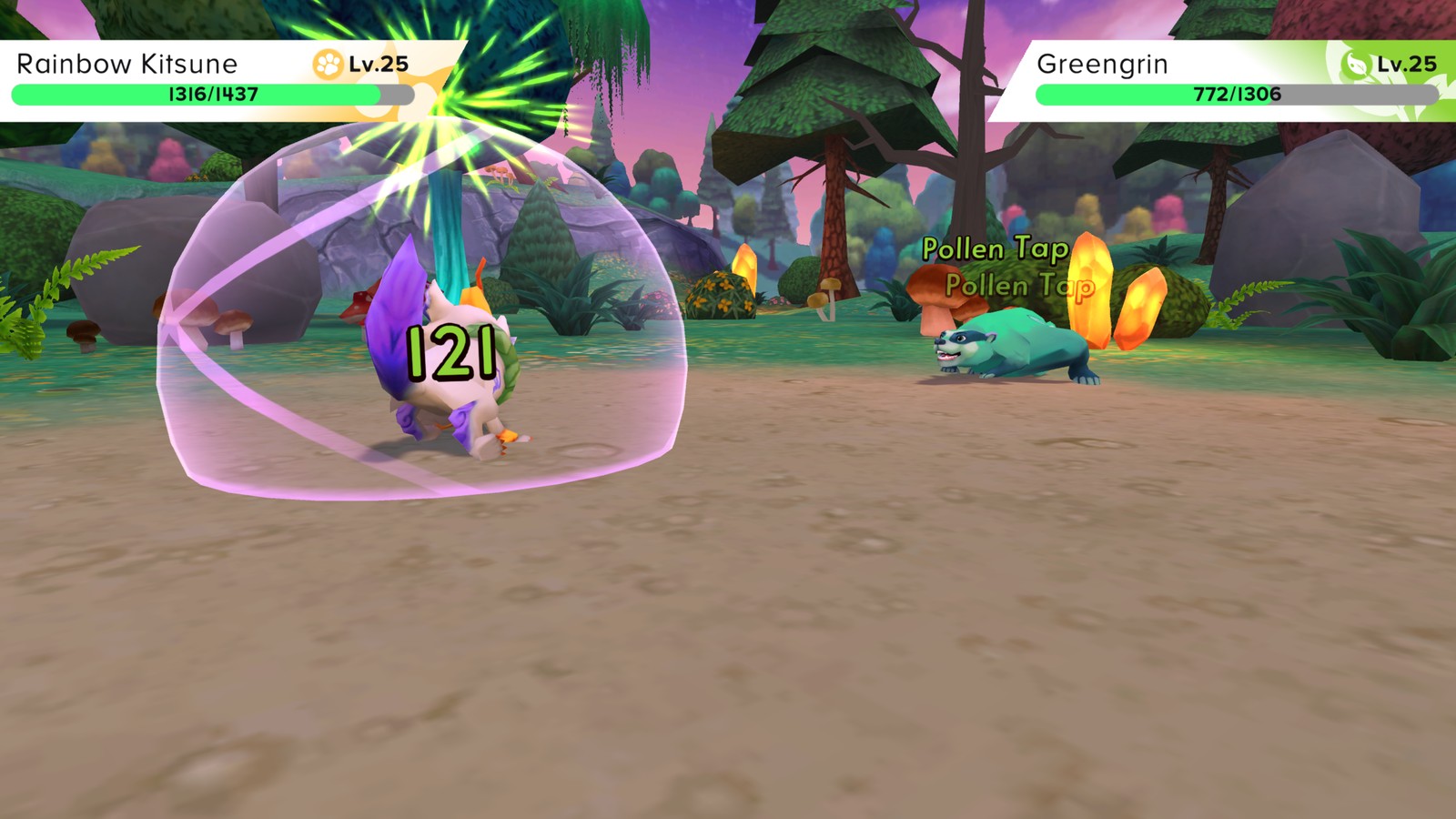 Player's full party of Intellipets available as backup during a tough battle