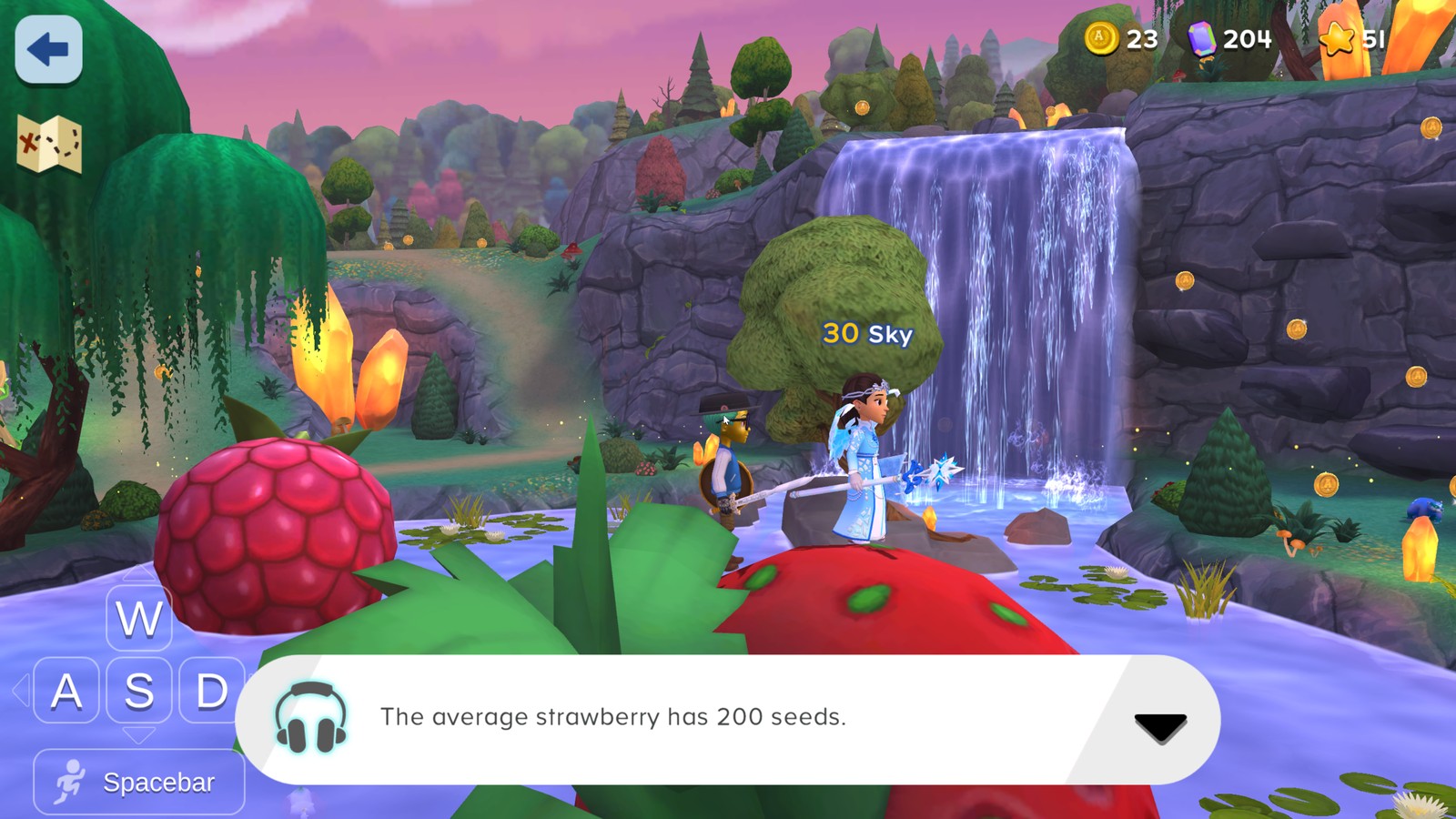 Zone environment with an audio learning moment triggered by navigation